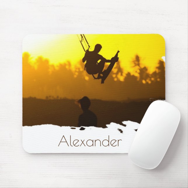 Mousepad Kite personalizado surfando em Sunset Tropical (Com mouse)