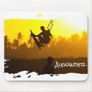 Mousepad Kitesurfing moderno no Sunset nos trópicos