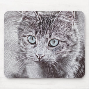 Mousepad Kitten Adorava Gato De Gatinho Gelado Com Olhos Az