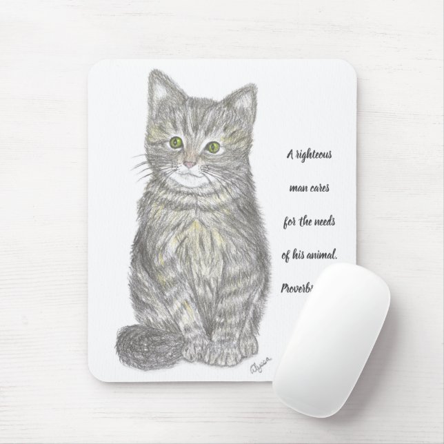 Mousepad Kitten cinza (Com mouse)