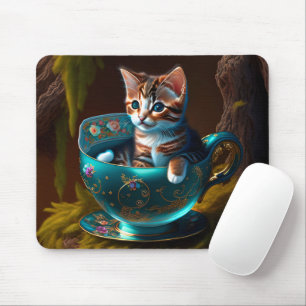 Mousepad Kitten em um teacup (bebê animal)