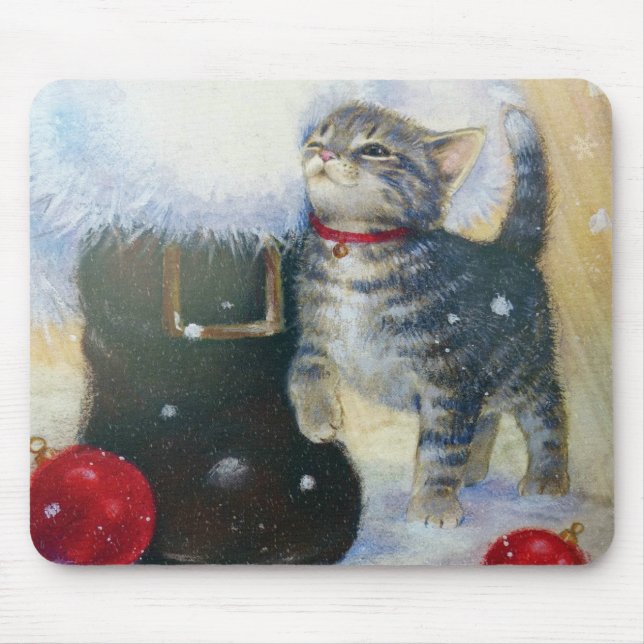 Mousepad Kitten no Boot do Papai noel (Frente)