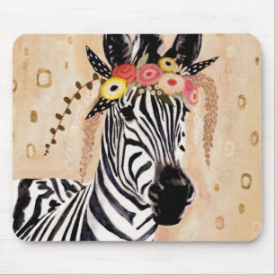 Mousepad Klimt Zebra Coroa De Flores