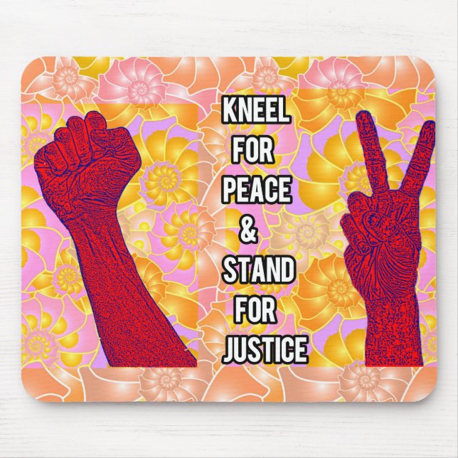 Mousepad Kneel for Peace and Stand for Justice (V2) (Frente)