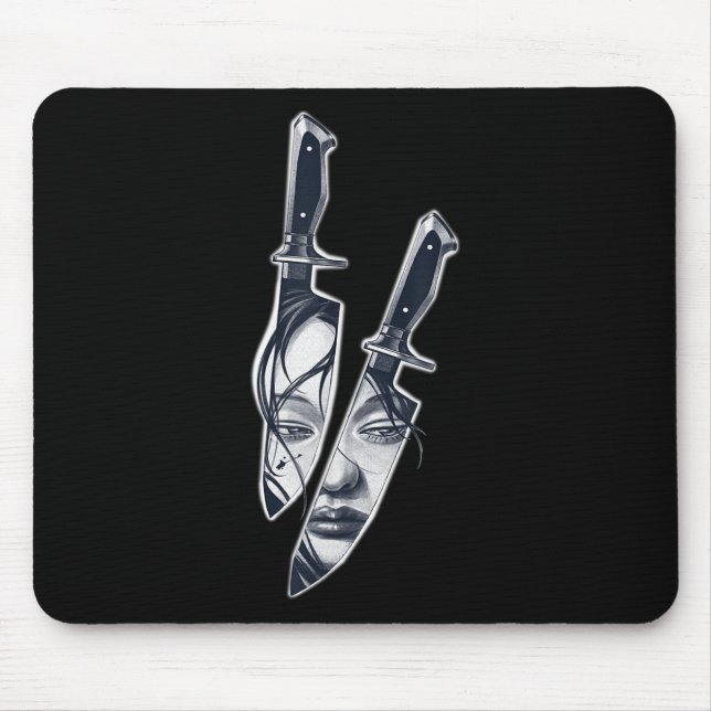 Mousepad Knife Girl Tattoo (Frente)