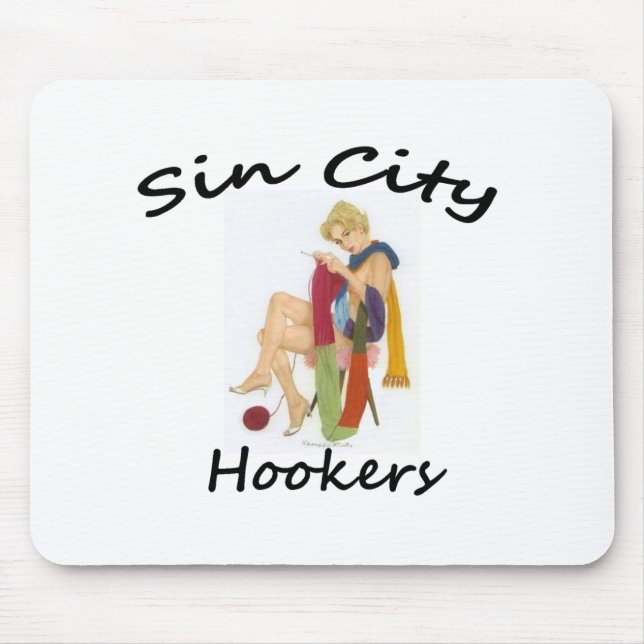 Mousepad knitter impertinente, crochet e blac de confecção (Frente)