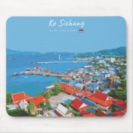Mousepad Ko Sichang, Tailândia - Vista Vibrante do Porto