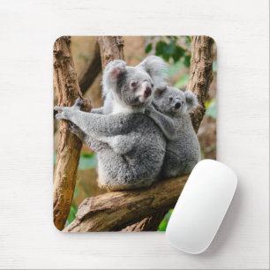 Mousepad Koala com bebê em árvore na Austrália