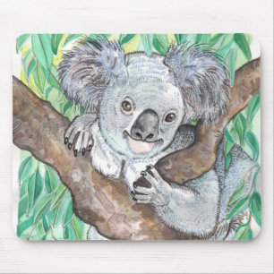 Mousepad Koala em pintura em árvore de Eucalyptus