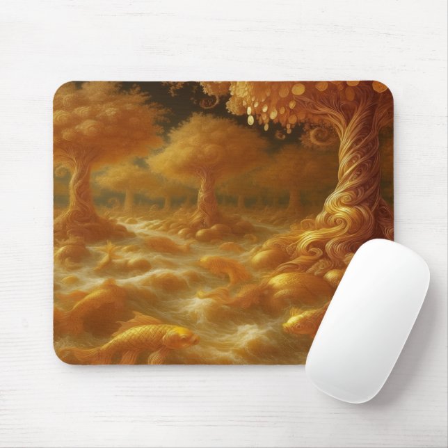 Mousepad Koi Dourado (Com mouse)