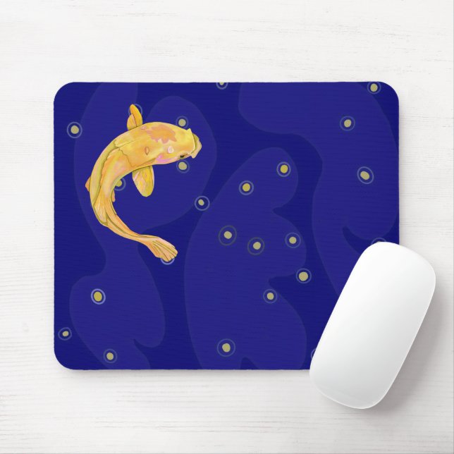 Mousepad Koi em Azul Escuro (Com mouse)