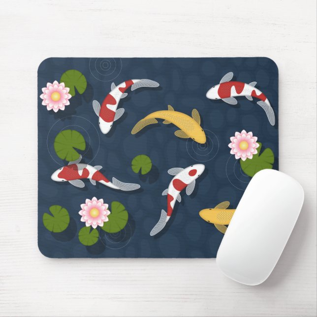 Mousepad Koi Fish Pond Japonês (Com mouse)