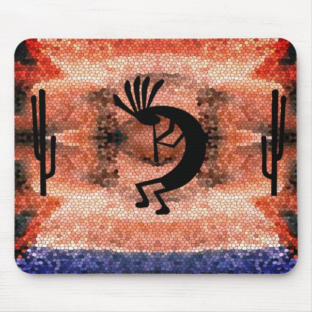Mousepad Kokopelli Southwest Desert Mosaic Sunset (Frente)