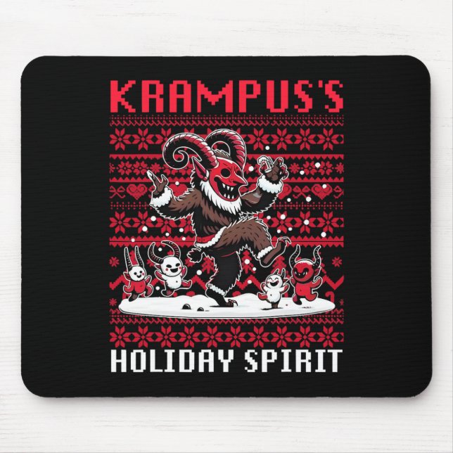 Mousepad Krampus Holiday Spirit Design de Natal (Frente)