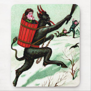 Mousepad Krampus perseguindo crianças ruins neve de invern