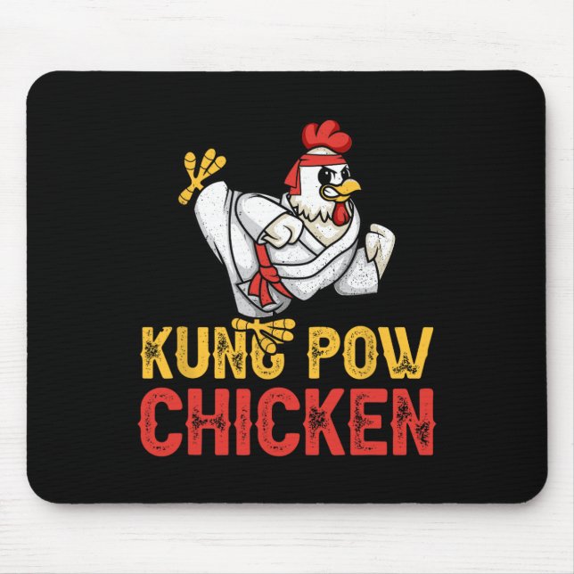 Mousepad Kung Pow Chicken Funny Karate Chicken Ninja A Warr (Frente)