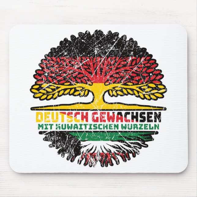 Mousepad Kuwait Kuwaitiano Alemão Alemanha Árvore Raiz (Frente)