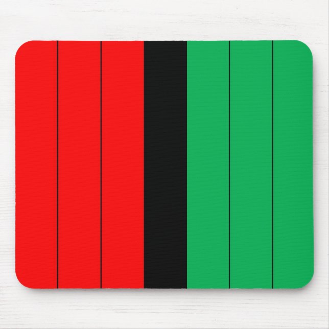 Mousepad Kwanzaa Colors Red Black Green Stripes Padrão (Frente)