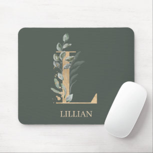 Mousepad L Monograma Floral Personalizado