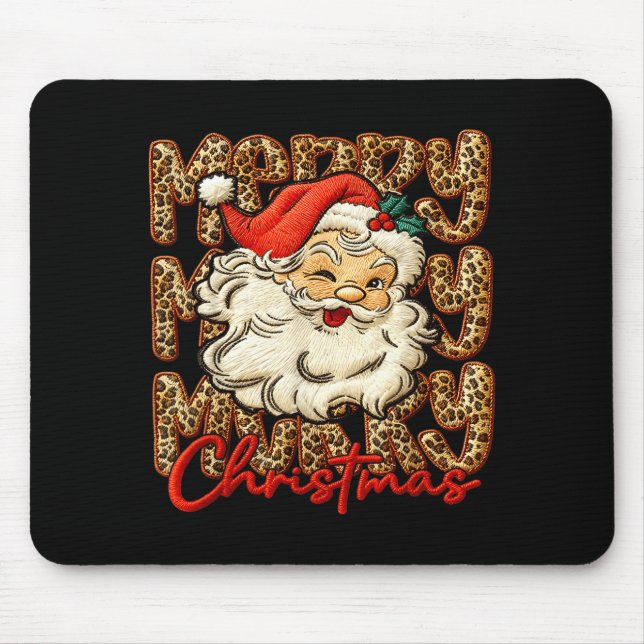 Mousepad Lã de Gancho de Trancar Crochê Coquete Feliz Natal (Frente)