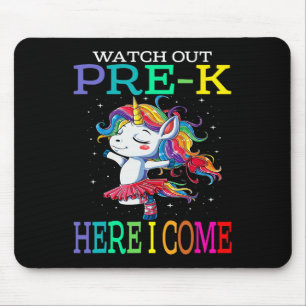 Mousepad Lá Fora Pré-k, Eu Volto A Unicórnio Para A Escola