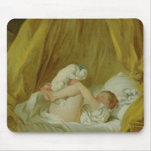 Mousepad "La Gimblette", menina com um cão, c.1770 (óleo