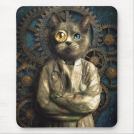 Mousepad Lab Cat Steampunk