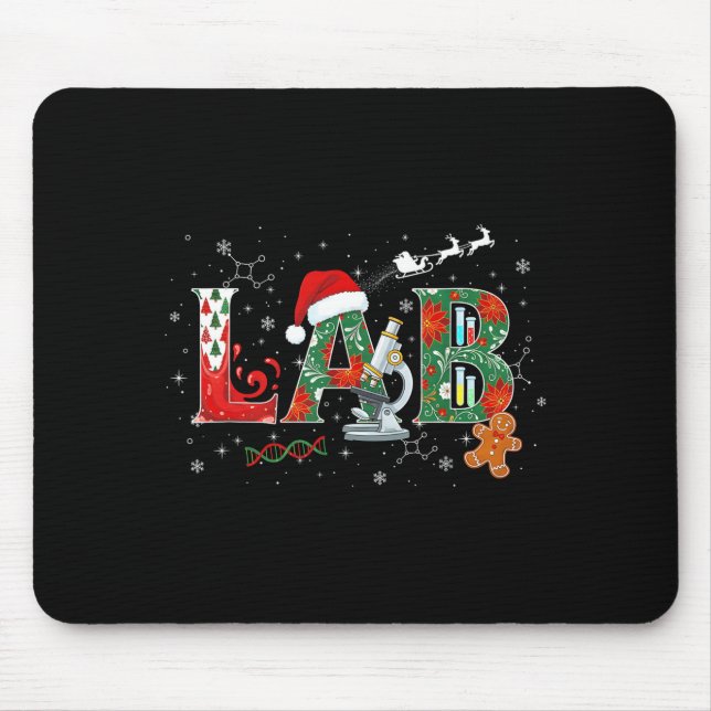 Mousepad Lab Christmas Laboratory Technician Science Xmas S (Frente)