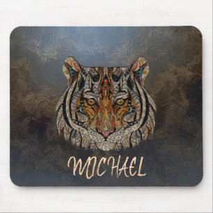 Mousepad Lábios Adoráveis, Cabeça Tiger, Couro Personalizad