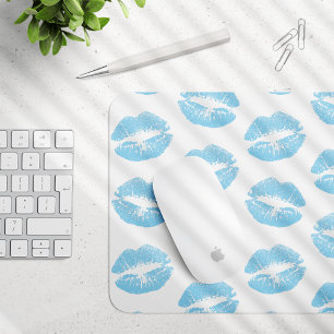 Mousepad Lábios Azuis, Padrão de Lábios, Lábios com Batom A