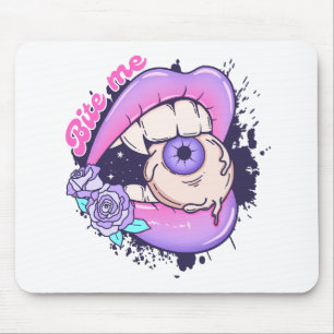 Mousepad Lábios de Dia das Bruxas Rosa