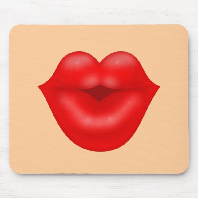 Mousepad Lábios vermelhos beijo (Frente)