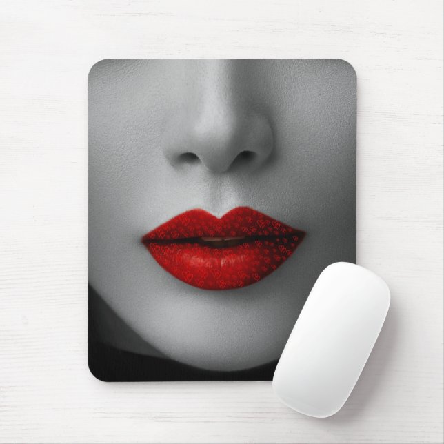 Mousepad Lábios Vermelhos Tapis De Souris (Com mouse)