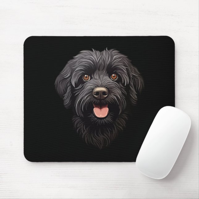 Mousepad Labradoodle Black Dog (Com mouse)