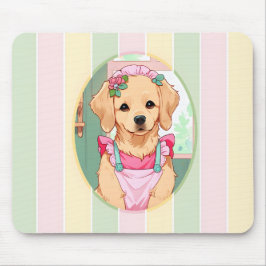 Mousepad Labrador Cujo Retriever Pastel Lines Cottagecore