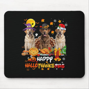 Mousepad Labrador Dog Happy Halloween Feliz de Ação de Graç