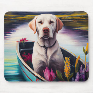Mousepad Labrador em um remo: Uma aventura cênica