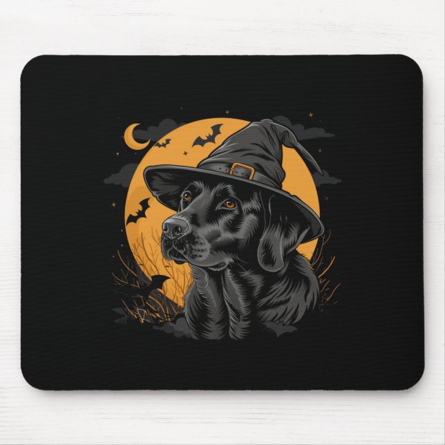 Mousepad Labrador Halloween Engraçado Cachorro Preto Lab Mo (Frente)
