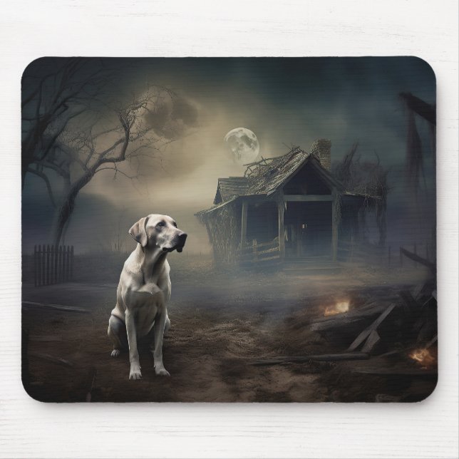 Mousepad Labrador Halloween Scary (Frente)