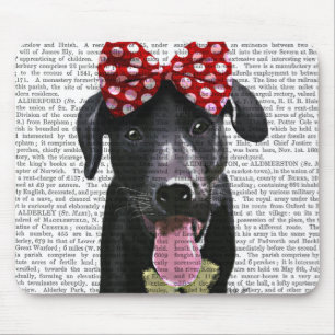 Mousepad Labrador Preto Com Arco Vermelho Na Cabeça