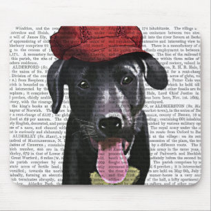 Mousepad Labrador Preto com Boné Vermelho