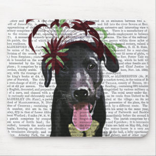 Mousepad Labrador Preto Com Fascinador Verde