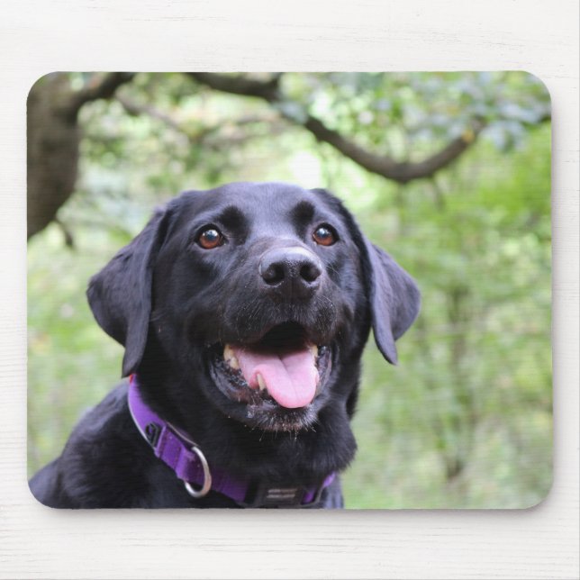 Mousepad Labrador preto feliz (Frente)