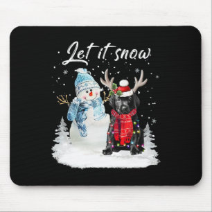 Mousepad Labrador Pup Papais noeis Cachorro Natal Snowman X