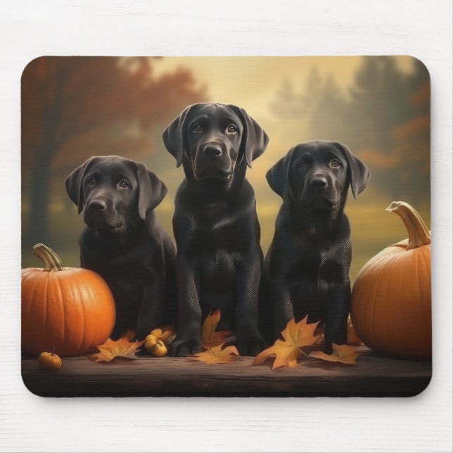 Mousepad Labrador Puppy Autumn Delight Pumpkin (Frente)