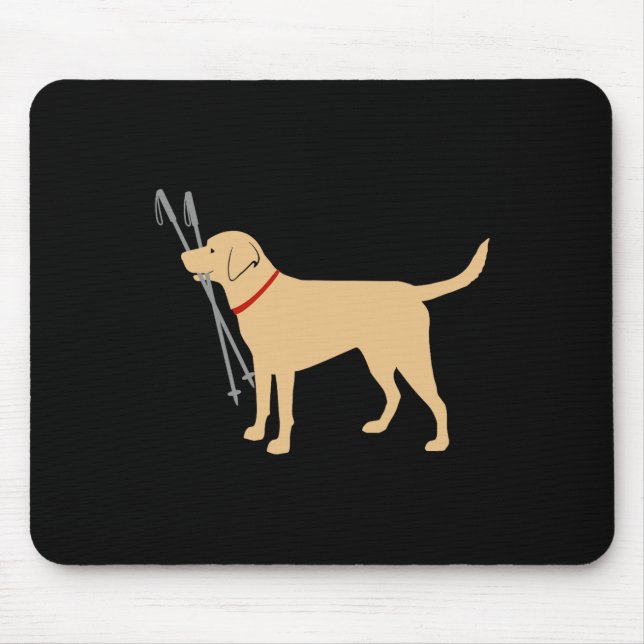 Mousepad Labrador Retriever Busca Bastões de Esqui Lab Amar (Frente)