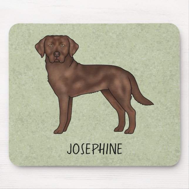 Mousepad Labrador Retriever Chocolate Lab Personalizado Nom (Frente)