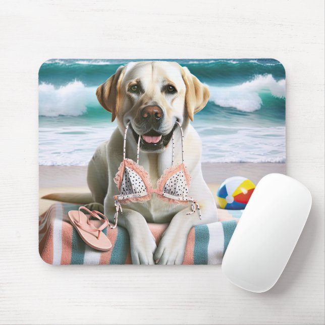 Mousepad Labrador Retriever Com Bikini Superior (Com mouse)