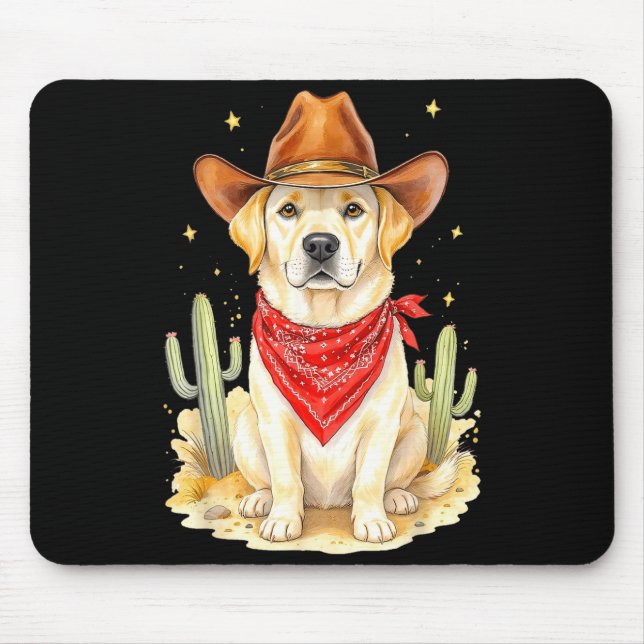 Mousepad Labrador Retriever Cowboy Dog Western Llabrador Co (Frente)