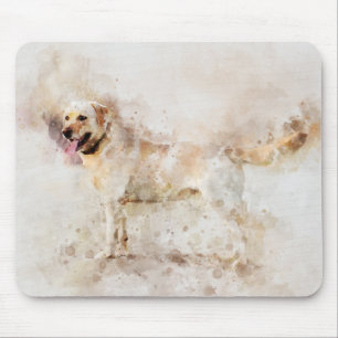 Mousepad Labrador Retriever Dog Watercolor Retrato 05
